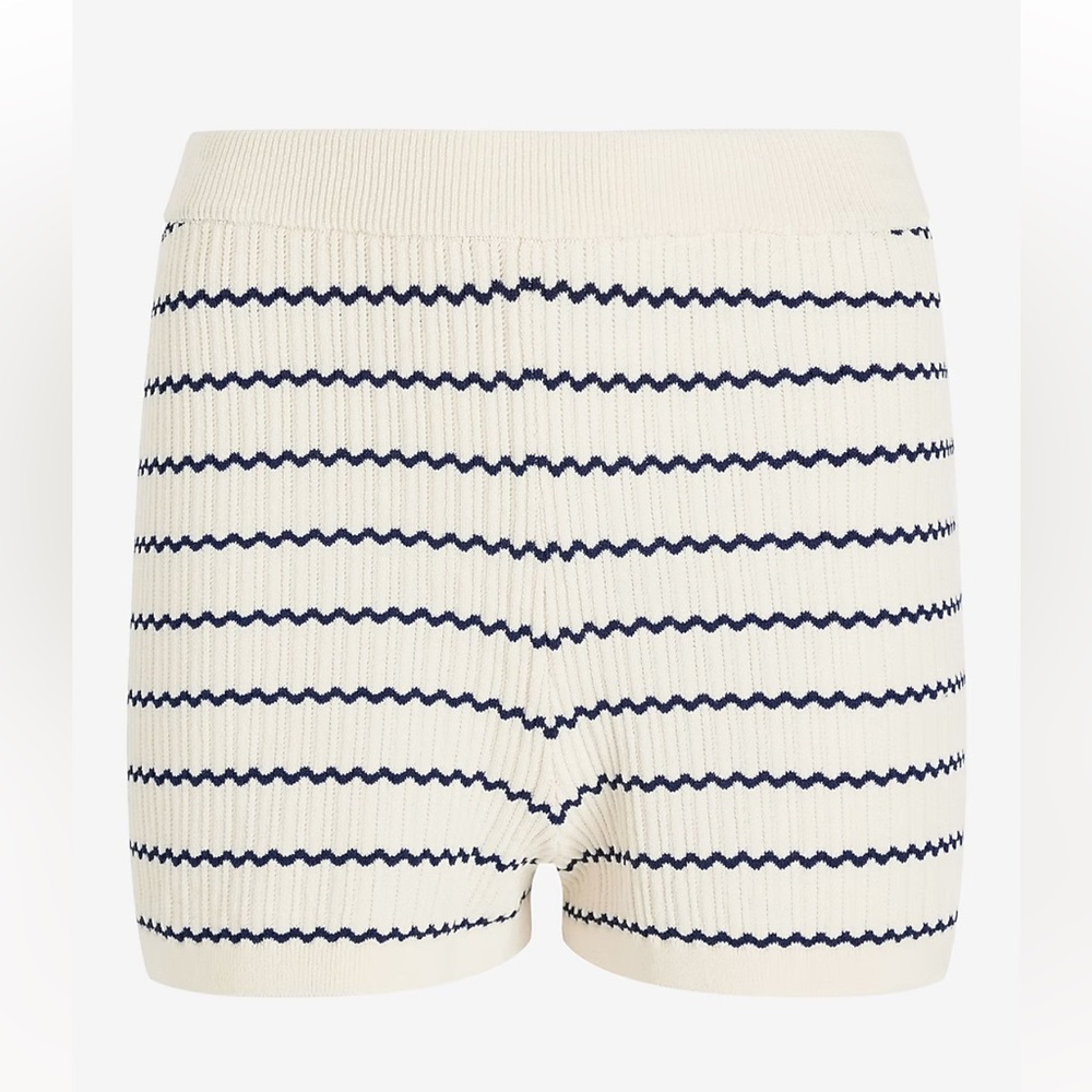 NWT Express High Waisted Ribbed Striped Pull On Shorts